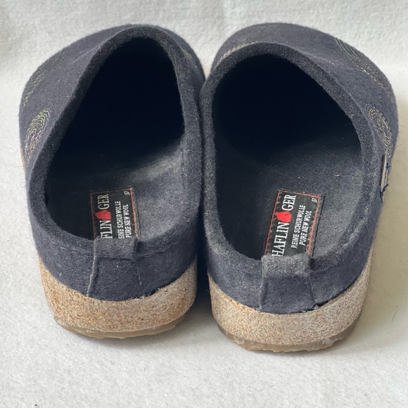 Haflinger Women’s Spirit Blue Wool Slippers - EU37 - US6 - Picture 5 of 9